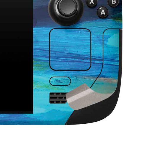 Etta Vee Ocean Blue Brush Stroke Steam Deck Handheld Gaming Computer Skin